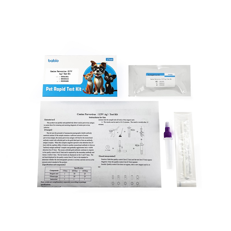 Kit tes Canine parvovirus antigen (CPV Ag).